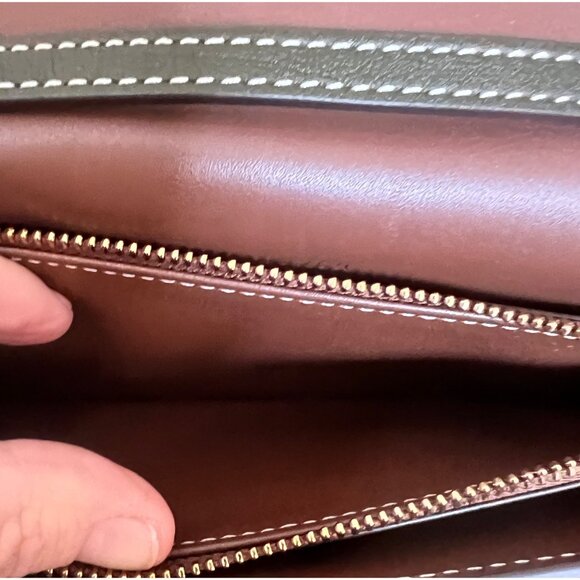 Stunning! Tory Burch Petite Lee Radziwill Olive Leather & Suede Crossbody/Shoul - Picture 10 of 14